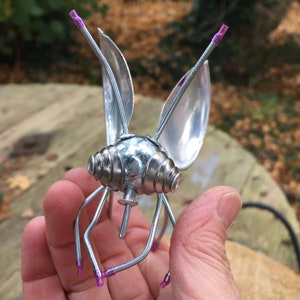 Make a Mini Metal Bug, DIY Craft Kit, Metalwork, Age 10, Learn to Rivet. Recycled Components, Rivets, Full Instructions Included. Purple