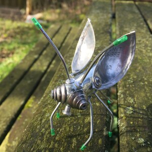 Make a Mini Metal Bug, DIY Craft Kit, Metalwork, Age 10, Learn to Rivet. Recycled Components, Rivets, Full Instructions Included. Green