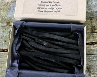 Artists Drawing Charcoal, Vine Charcoal, Natural Art Material Handmade using Grapevines from a Herefordshire Vineyard, Gift for an Artist.