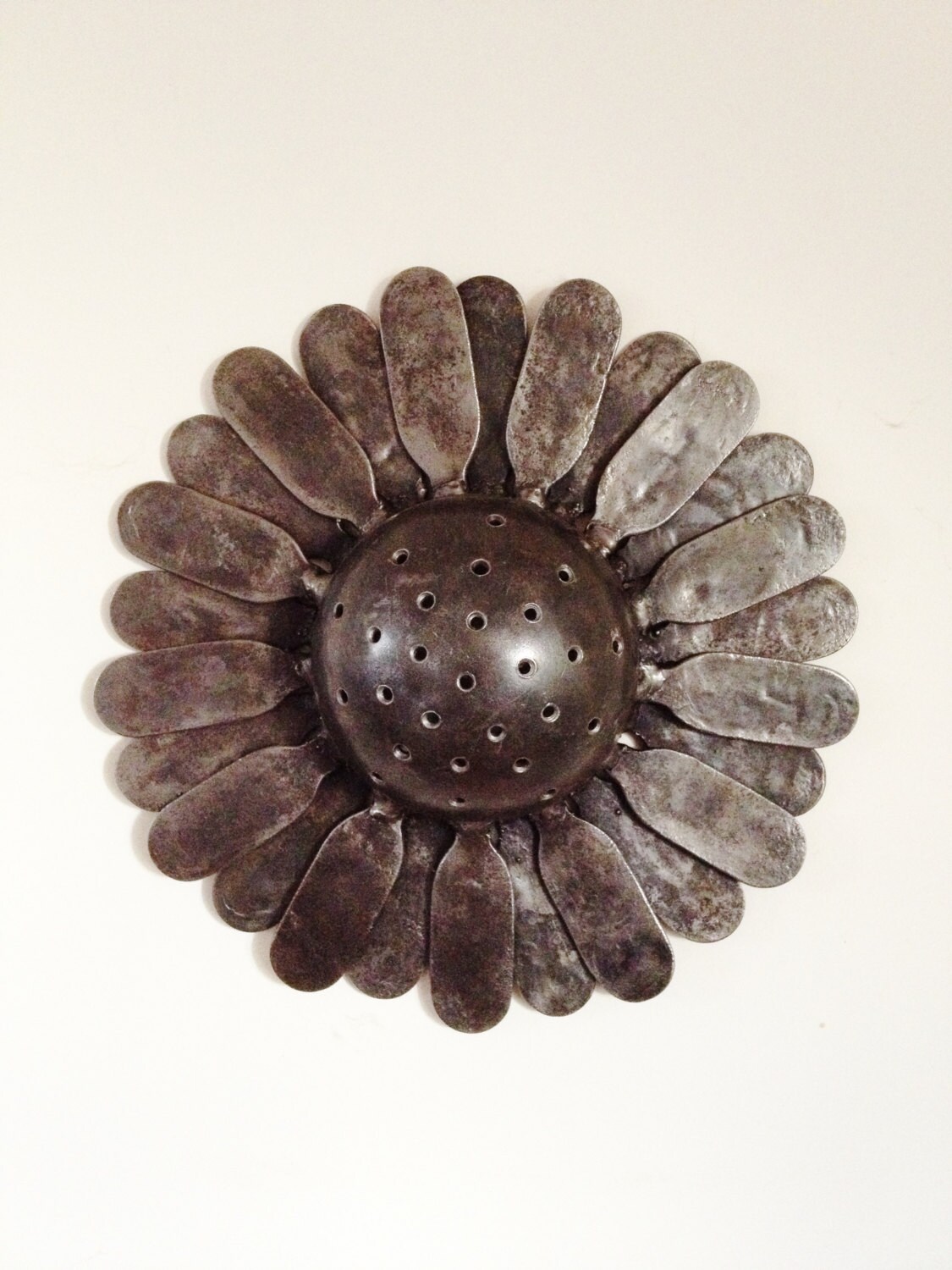 Sunflower Metal Wall Hanging Welded Steel Indoor Art Wall Etsy