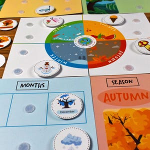 Seasons and Weather Wheel Printable Cut Paste Activity STEM Montessori ...