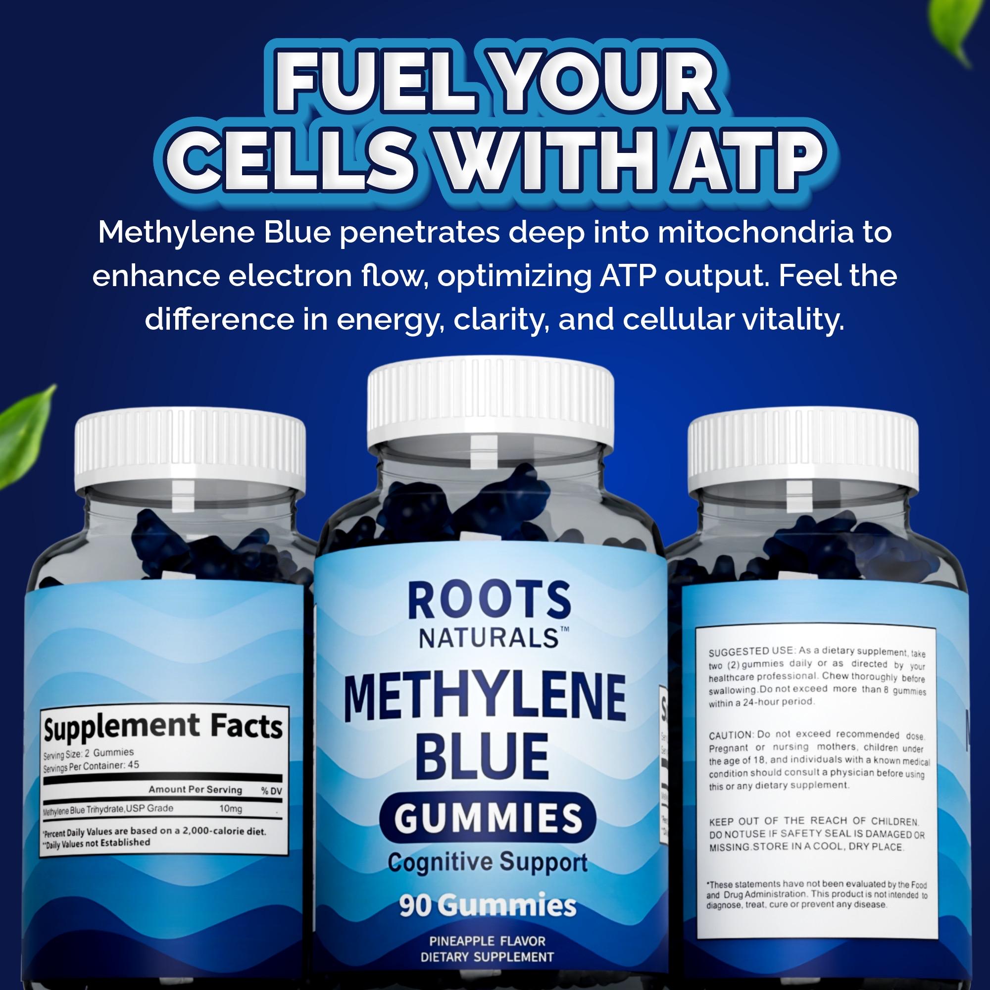 Roots Naturals™ Methylene Blue Gummies – 10mg – 90 Count – Pineapple ...