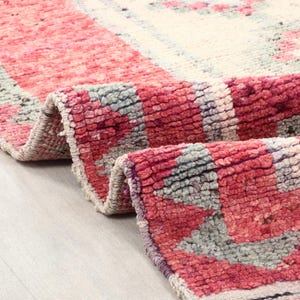 3x11 ft Red Gray Turkish Vintage Runner, 3x11 Bohemian Style Handmade Rug, Herki Wool Rug, Antique Faded Runner, Hallway Rug, 3,3x11,3 Ft
