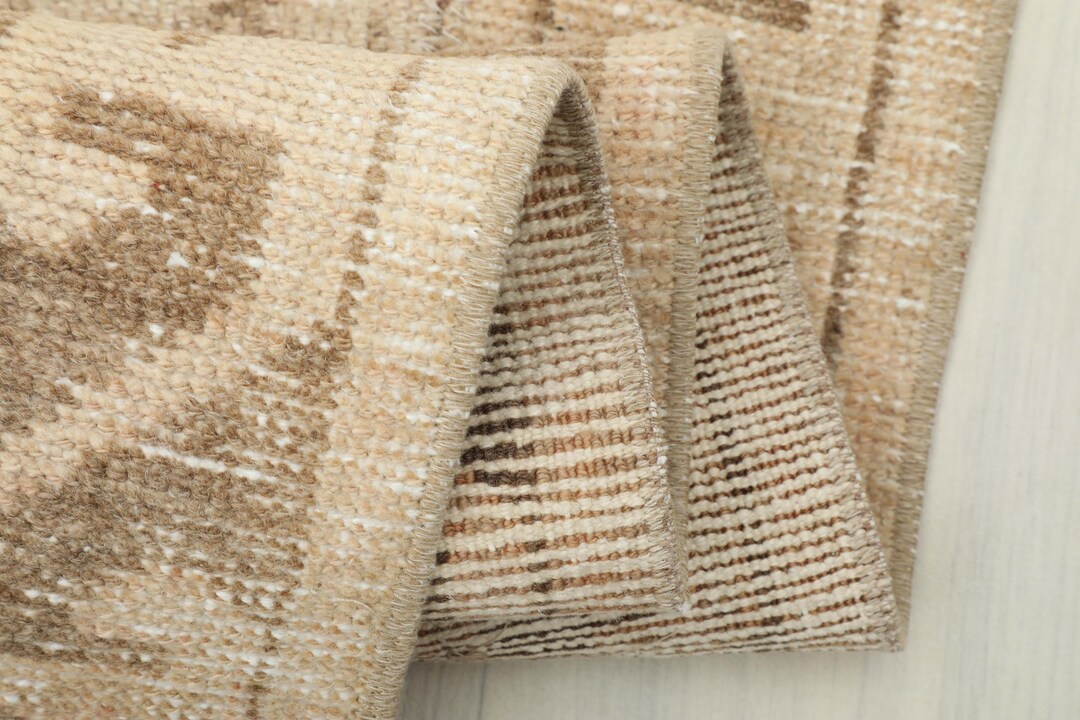 Neutral Vintage Rug,2x5 Ft Turkish Beige Brown Muted Faded Oushak Rug ...