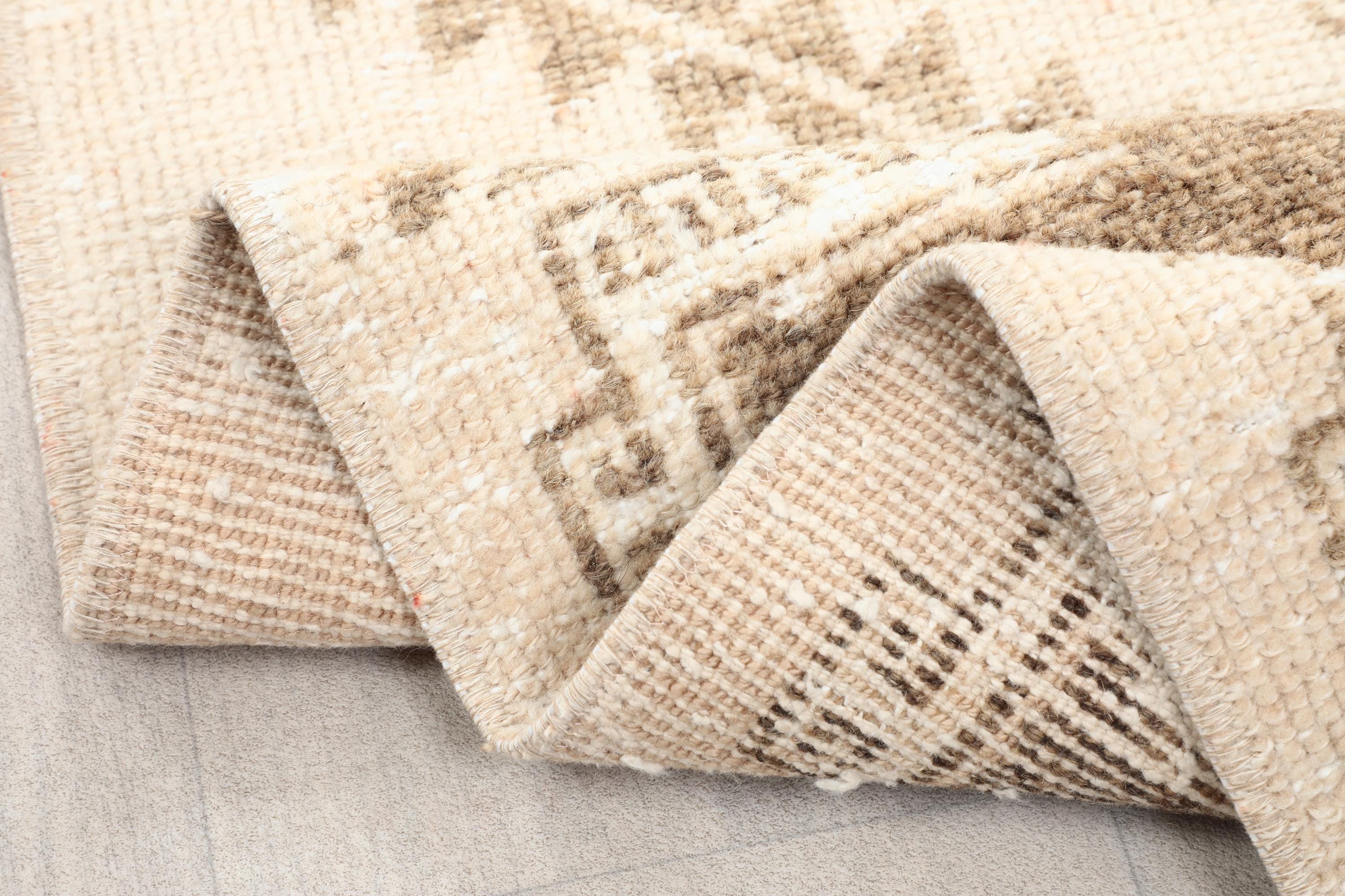 3x11 ft Beige Brown Turkish Vintage Runner, 3x11 Distressed Handwoven Rug, Corridor Wool Rug, Antique Faded Runner, Hallway Rug, 2,8x11,0 Ft