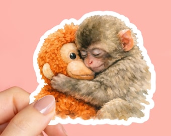 Viral Baby Monkey Sticker, Punch the Monkey Sticker, Water bottle sticker, Laptop Sticker, Team Punch Sticker