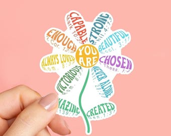 You Are Bible sticker, Affirmation Sticker, Christian sticker, Bible sticker, Christian Stickers, Faith Sticker, Christian Bible Verse