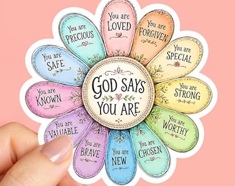 God Says You Are Sticker, Bible Journal Decals, Christian Sticker, God Faith Stickers, Motivational Sticker