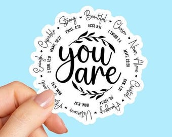 You are Inspiration Sticker, Affirmation Sticker, Bible Journal Decals, Christian Sticker, God Faith Stickers, Motivational Sticker