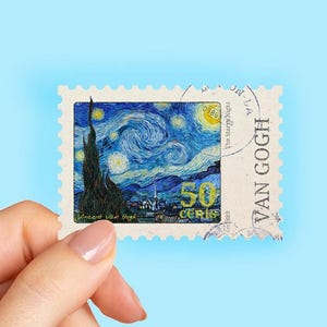 The Starry Night Van Gogh Sticker, Van Gogh Sticker, The Starry Night Sticker, Water bottle sticker, Fine Art by Vincent Van Gogh