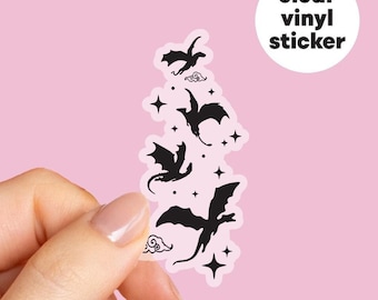Dragon Stickers, Fantasy Fourth wing clear vinyl Sticker, ACOTAR Sticker, Kindle Stickers, Bookish Sticker, Gift for Book Love, Booktok