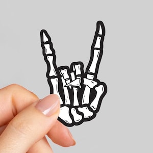 Rock Skeleton Sticker, Skeleton Sticker, Rock and Roll Sticker, Skeleton Hand Sticker, Laptop Sticker, Water Bottle Sticker image 1