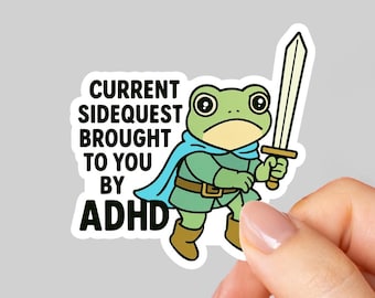 ADHD Frog Sticker, Mental Health Matters, Mental Health Sticker, Water bottle sticker, Laptop sticker, ADHD Gifts