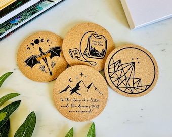 Bookish Coasters, ACOTAR Coasters, Bookish Gift, Smut Gift, Bookclub Gift, Bookclub Coaster, Book Lovers Gift