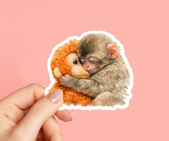 Viral Baby Monkey Sticker, Punch the Monkey Sticker, Water bottle sticker, Laptop Sticker, Team Punch Sticker