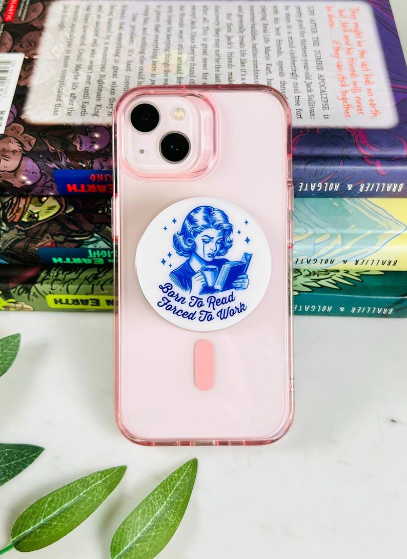 Middle Finger Ghost Grip,Fantasy Phone grip, Dragon Magsafe grip, Kindle Grips, Bookish Accessory, Spooky Ghost Kindle Grips, Halloween Gift 4- Born to read