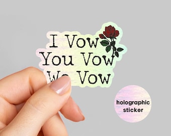 I Vow You Vow We Vow holographic vinyl sticker, Kindle Stickers, Book Club Vinyl Sticker, Booktok, Ryat, The Ritual Dark Romance Book
