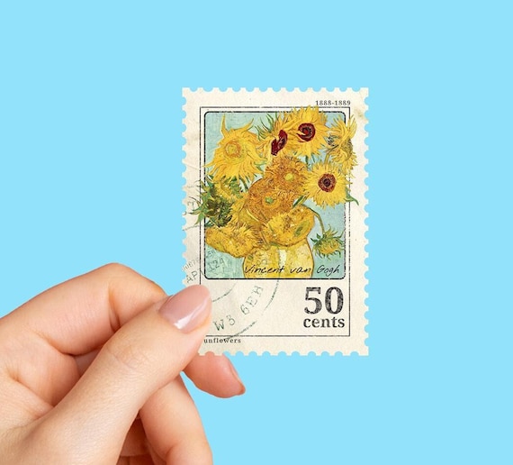 Van Gogh Sunflowers Sticker, Water bottle sticker, Laptop sticker, Fine Art by Vincent Van Gogh