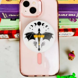 Middle Finger Ghost Grip,Fantasy Phone grip, Dragon Magsafe grip, Kindle Grips, Bookish Accessory, Spooky Ghost Kindle Grips, Halloween Gift 2-Dragon
