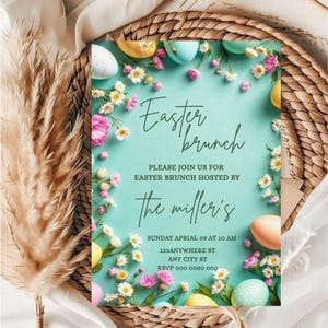 Easter celebration Invitation Template / Editable Easter Party Celebration Invitation Template / Easter Celebration Invite / Editable Invite