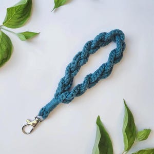 Keychain Wristlet | Crochet Lanyard | Keychain/Pacifier Clip | Braided Crochet Wristlet | Boho Keychain Wristlet | Minimalist | Gift for Her