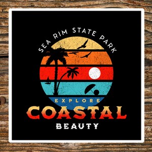 Sea Rim Texas State Park vinylsticker souvenir, bekerstickers, laptopstickers, camper kamperen| Cadeaus, wandeluitrusting, visstickers