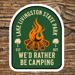 Lake Livingston Texas State Park Vinyl Sticker Souvenir Gift, Tumbler Stickers, Travel Gifts, RV Camping Stickers, Hiking, Fishing Decals
