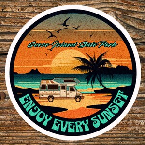 Goose Island Texas State Park Vinyl Sticker Souvenir Gift, Tumbler Stickers, Laptop Stickers, RV Camping, Hiking Gifts Fishing Decals