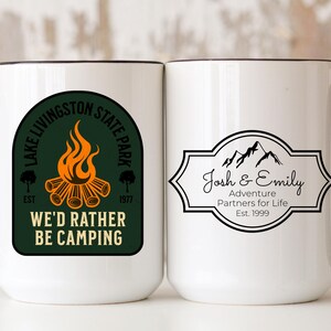 Lake Livingston Texas State Park Personalized Coffee Mug, Custom Coffee Mug, Camping Gear, Camping Gift, Anniversary, Birthday, Couples
