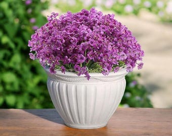 20 Bundles Outdoor Artificial Flowers Purple | UV Resistant Fake Plants for Porch, Window Box, Planter & Garden Decor