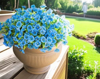 UV-Resistant Artificial Morning Glory Flowers – 12 Bundles of Lush Faux Outdoor Plants for Front Porch, Patio, Yard, and Window Box Decor