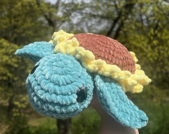 Peluches marguerites et tortues tournesol au crochet