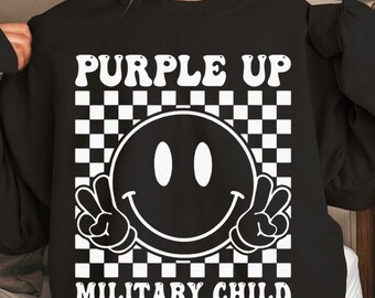 Purple Up Military Child Png,  Military Kids Png, Purple Up Png, Month of the Military Png, Military Children Png, Design For Shirt