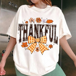 Thankful Png, Coquette Fall Png, Autumn Pumpkin Png, Fall Vibes Png, Thanksgiving Png, Retro Fall Bow Png, Pumpkin Spice Png Sublimation