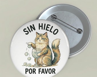 No ICE Please Spanish Pinback Button: Sin Hielo Por Favor Political Protester Activist Flair