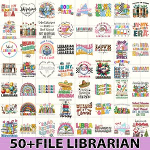 Librarian PNG Bundle, Library Books School Design, Back To School Librarian, Library Sublimation Design, Librarian Digital Download
