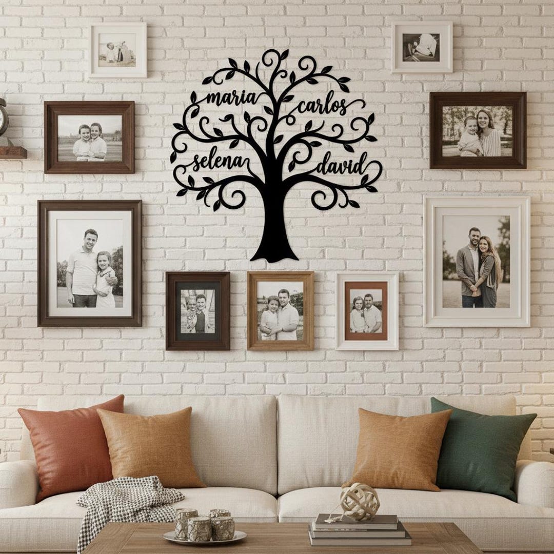 Personalized Family Tree of Life Metal Wall Art, Custom Metal Sign With ...
