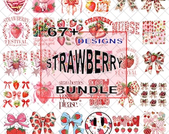 67+ Strawberry PNG Bundle, Hand Picked Strawberries Png, Strawberry Season Png, Vintage Strawberry Png, Summer Png, Digital File