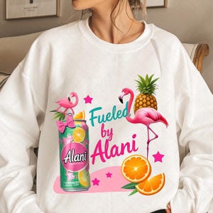 Funny Fueled By Alani Energy Drink Lover Coquette Bow Summer png,Energy Drink Png, Trendy Pink Bow Png, Gift For Alani Fan, Instant Download