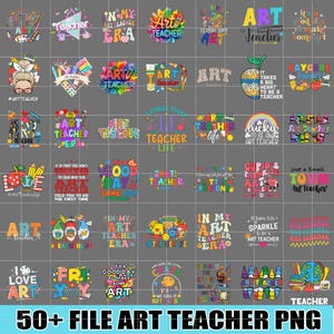 50+ Bundle Png Kunstlehrer, Kunstlehrer Png-Bundle, Boho Lehrer Png-Bundle, Lehrer Png-Bundle, Lehrer Wertschätzung Bundle, Lehrer Png