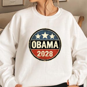 Barack Obama 2028 PNG, 3rd Term Presidential Election Humor PNG, Trump vs Obama 2028 Political Shirt, Funny Long Sleeve Design