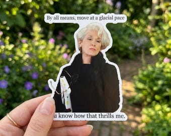 The Devil Wears Prada Sticker - Red High Heel Vinyl Decal, Fashion Quote Sticker, Trendy Aesthetic Laptop Decor, Gift for Fashion Lovers