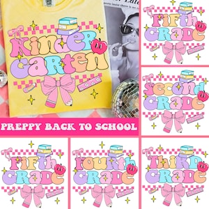 Back to school png bundle, Preppy Back To School Bundle png, First Day Of School Shirt, Coquette Teacher Png, Girl Shirt Sublimation Designs