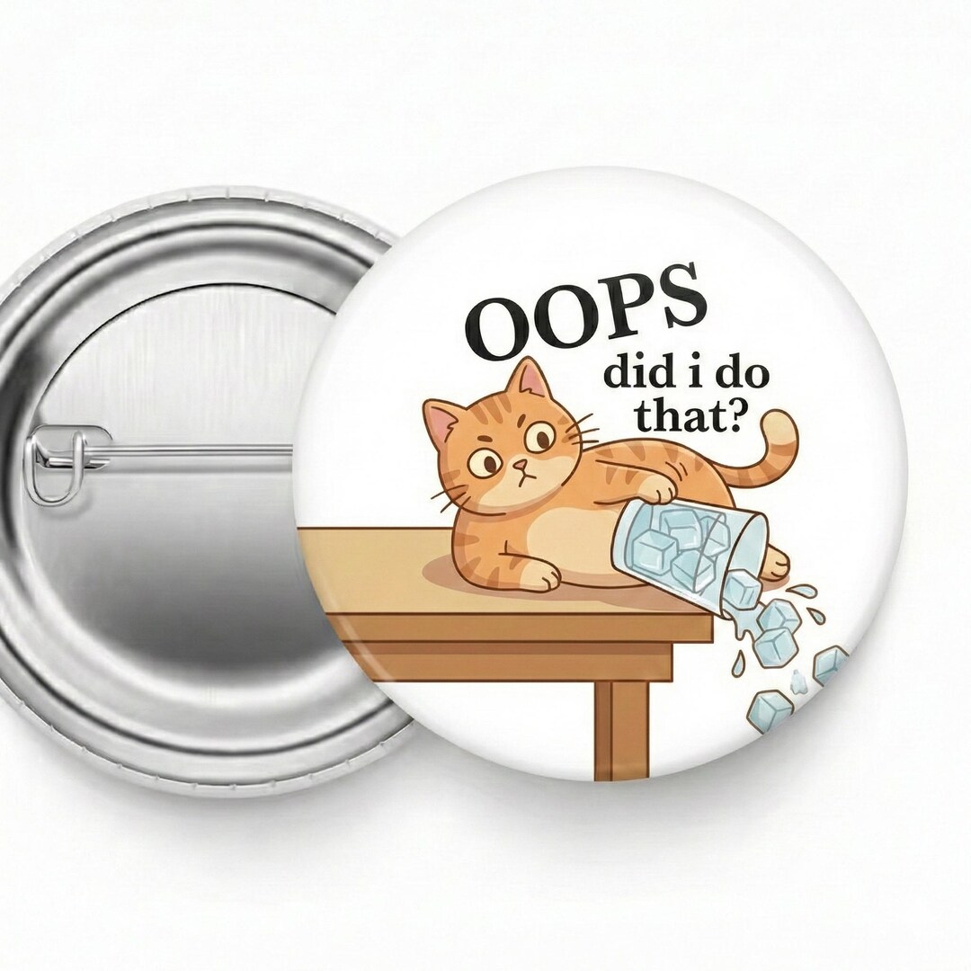Abolish NO ICE Oops Did I Do That Cat Button, Pin, Magnet, Resistance ...