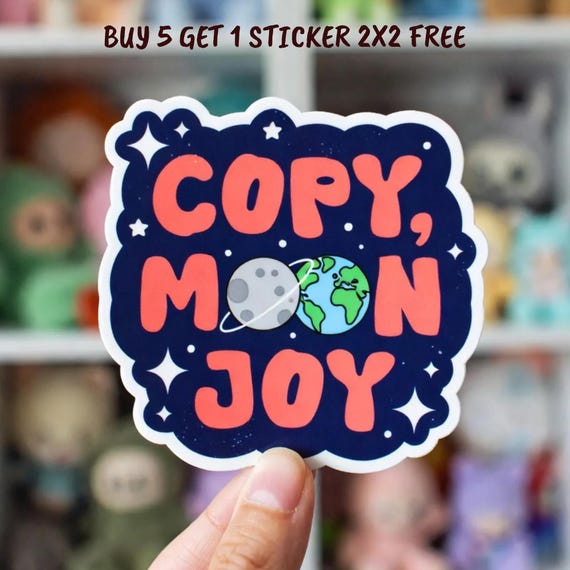Copy Moon Joy Sticker, Artemis II Moon Mission Decal, NASA Vinyl Stickers, Space Quote Sticker, Moon Landing Decal, NASA Astronaut Sticker