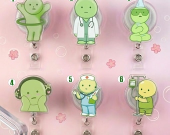 Porta credenciales Green Guy Matcha, Porta credenciales divertidos con memes y pasatiempos, Compra 5 y llévate 1 gratis, Porta credenciales para enfermeras, Accesorio para la Semana de la Enfermería