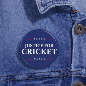 Rättvisa för cricket-knapp, stöd djurskydd, gåva för hundälskare
