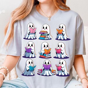 Funny Book Lover Halloween PNG, Cute Ghost Book Nerd, Ghost Halloween PNG, Ghost PNG, Teacher Png, Librarian Sublimation, Spooky Season Png