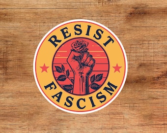 Resist Fascism Bumper Sticker, Resist Fascism Car Magnet, Anti Fascism Magnet, Anti Trump Sticker, Resistance Magnet, Support For Democracy