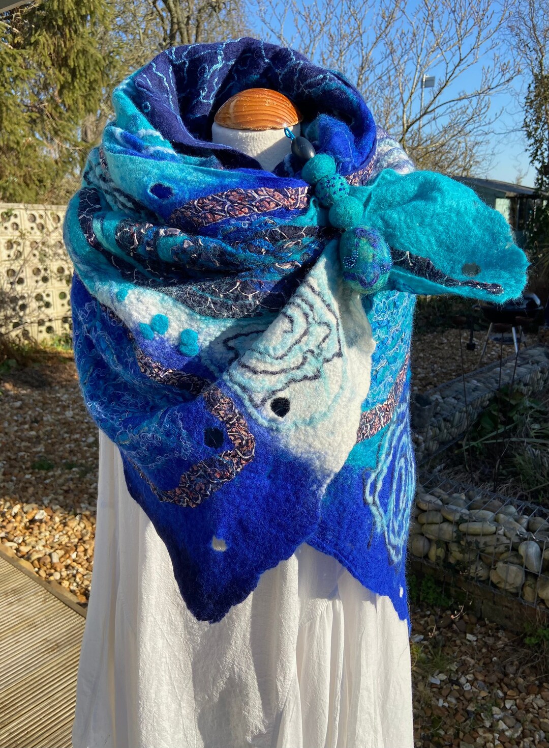 My Obsession Lagenlook SCARF-SCHAL-Rollsäume Wellige Optik 8